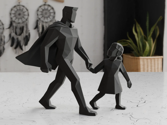 Minimalist Father's Day statue - Father & daughter