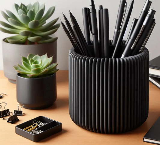 Modern Design Ribbed Pencil Holder, Pencil Cup