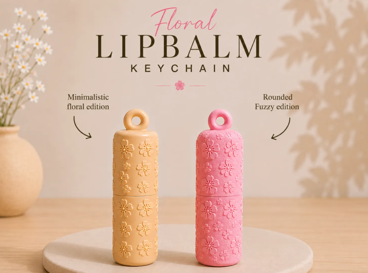 Floral Lip Balm Keychain Holder